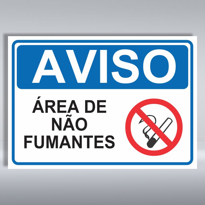 PLACA DE AVISO | ÁREA DE NÃO FUMANTES